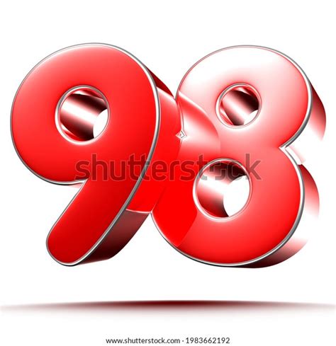 Red Numbers 98 On White Background Stock Illustration 1983662192