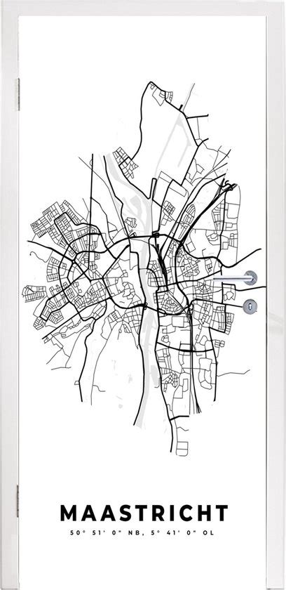 Stadskaart Zwart Wit Kaart Maastricht Nederland Plattegrond