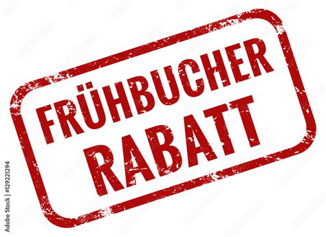 Vettoriale Stock Frühbucher Rabatt Stempel rot Adobe Stock