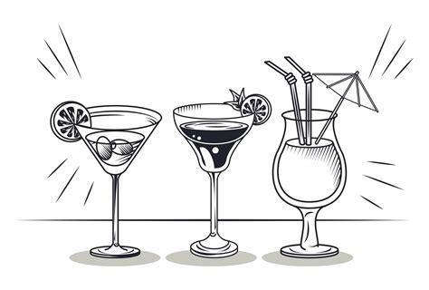 Cocktails Cups Set 2495049 Vector Art At Vecteezy