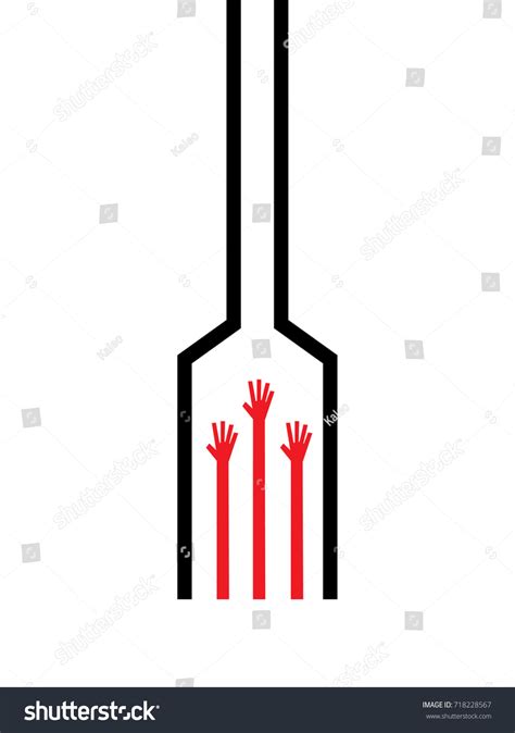 Help Poor Fork Hands Hunger Prevention Stock Vector Royalty Free