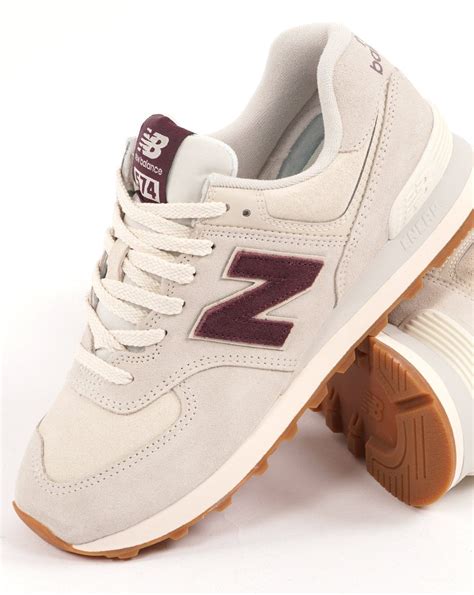 New Balance 574 Trainer Bone White Burgundy 80s Casual Classics