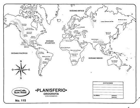 Mapamundi En Blanco Y Negro Con Nombres Para Imprimir Imagui