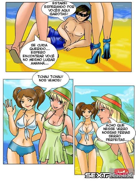 Manhã de sol em uma praia deserta HQ Hentai Brasil