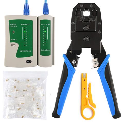 Buy Solsop Cable Tester Rj45 Crimp Tool Kit Cat5 Cat5e Crimping Tool Crimper With 100pcs Rj45