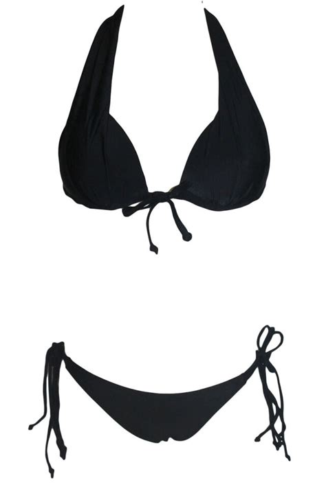 Black Multi Tie Design Strappy Beach Swimwear Bikini Swimsuit Medium Ebay