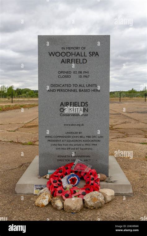 The Woodhall Spa Airfield Memorial In The Centre Of The Runway At The