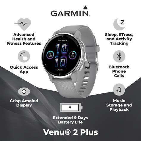 Garmin Venu Plus Gps Multisport Smartwatch Slate With Wearable U