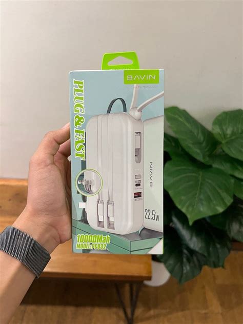 Original Bavin Powerbank Brand New 10 000 MAH With Wallcharger And