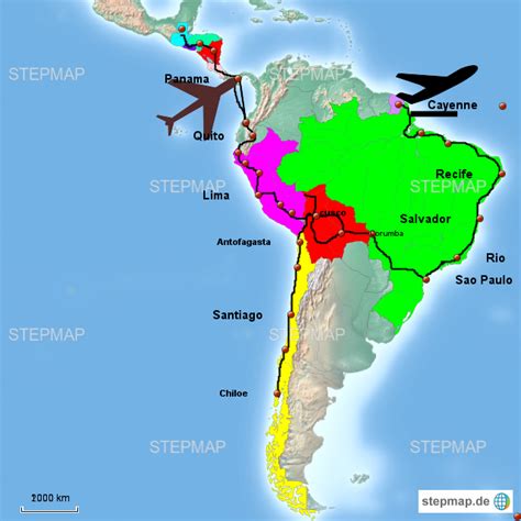 Stepmap Bersicht S Damerika Landkarte F R S Damerika