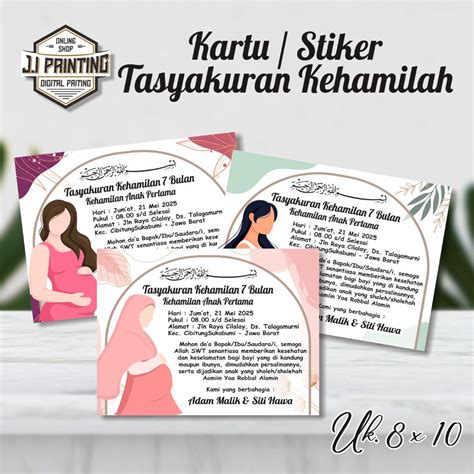 Jual Stiker Kartu Tasyakuran Kehamilan 4 Bulanan 7 Bulanan Shopee Indonesia