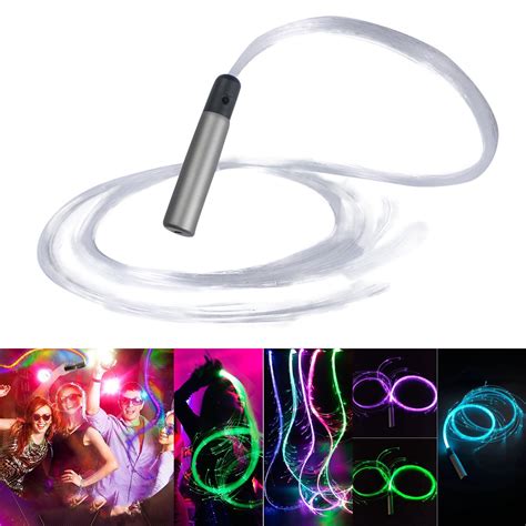 Hanas Led Fiber Optic Whip Dance Space Whip Super Bright Light Color