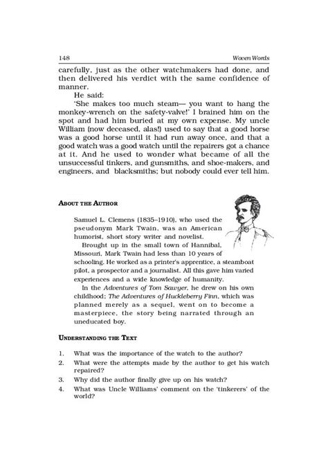 Ncert Book Class 11 English Chapter 1 My Watch Pdf Aglasem