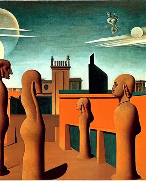 Painting By Giorgio De Chirico Grotesque Faceless Stable Diffusion