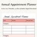 Yearly Appointment Calendar Printable Medical Tracker Appointment