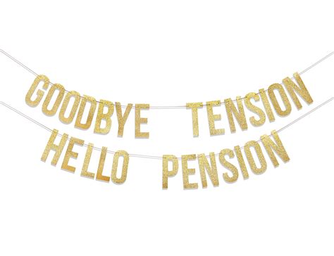 Buy Goodbye Tension Hello Pension Banner Retirement Party Sign