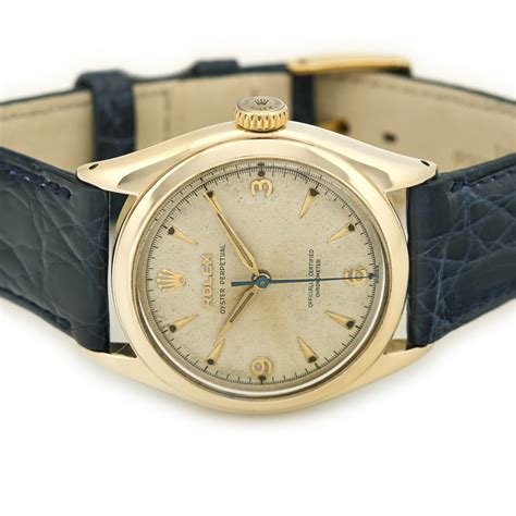 Rolex Oyster Perpetual Bubbleback Ref Ct Vintage Gold Watches