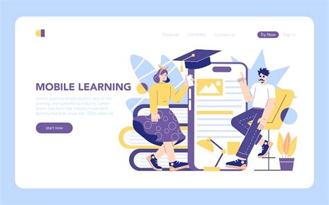 Premium Vector Online Education Flat Vector Illustration