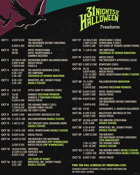 Freeform Halloween 2024 Schedule Pdf - Mira Sybila