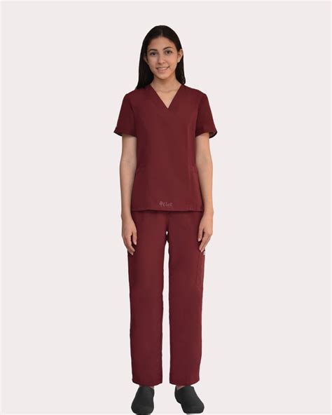 Scrub M Dico Mujer Polipima V Linea Esencial Guinda Elet Uniformes