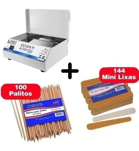 Kit Estufa Esterilizadora Mini Lixas Palitos Parcelamento