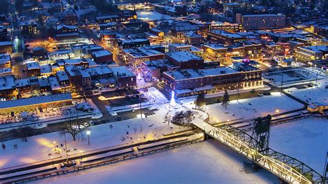 Wintertime In Stillwater Minnesota Downtown Lights Photograph By Greg