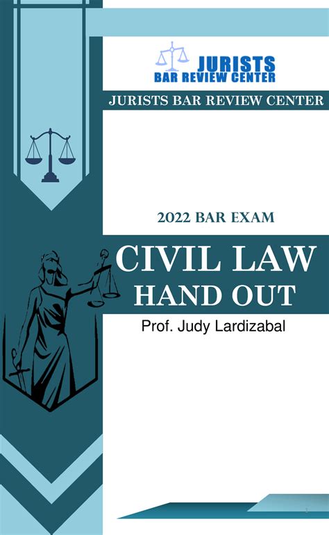 Civil Law Hand Out By Prof Judy Lardizabal Civil Law Hand Out 2022 Bar Exam Jurists Bar