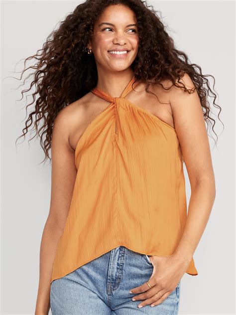 Sleeveless Satin Twist Front Top Old Navy