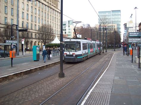 Manchester Metrolink Tram 2004 At St Peter S Square Flickr