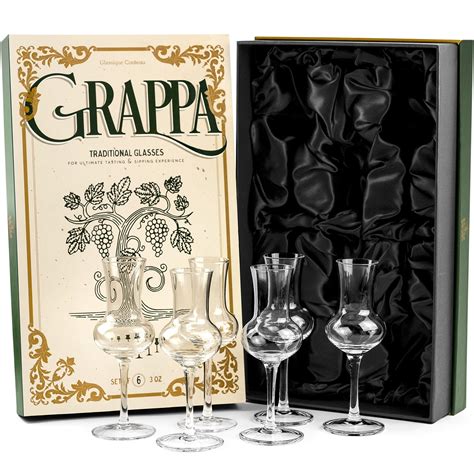 Buy Crystal Grappa And Cordial Glasses Set Of 6 Small 3 Oz Long