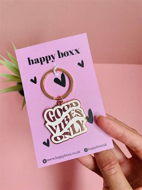 Good Vibes Only Keyring Positivity Keyring Self Care Gift