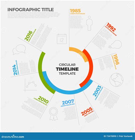 Vector Infographic Circular Timeline Report Template Stock Vector