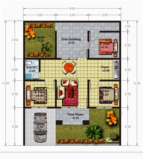 Gambar Contoh Denah Rumah Minimalis Modern Desain Rumah Minimalis