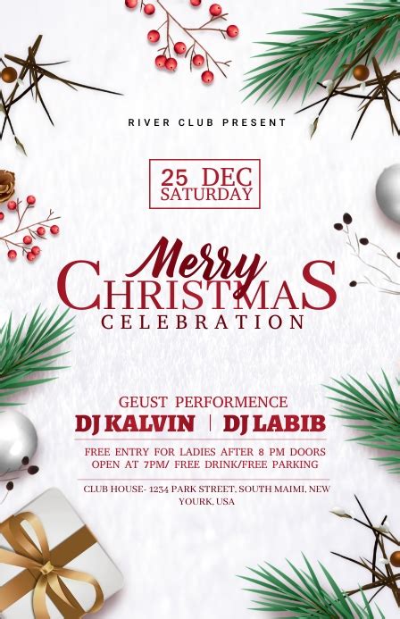 Christmas Bash Flyer Template Postermywall