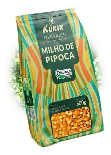 Milho Para Pipoca Tipo 1 Orgânico Korin Pacote 500g à venda em Curitiba