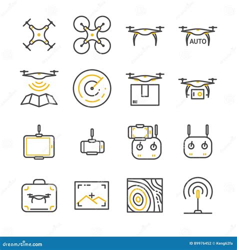 Drone Icons Set Stock Vector Illustration Of Innovation