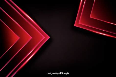 Fondo De Formas Abstractas Luces Rojas Vector Gratis