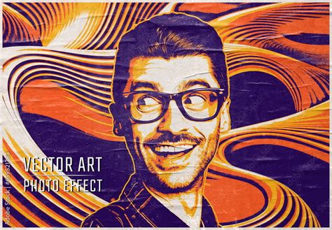 Abstract Pop Art Style Portrait Photo Effect Mockup Stock Template ...