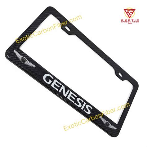 Genesis White Text And Logo S Carbon Fiber License Frame Exotic Carbon Fiber