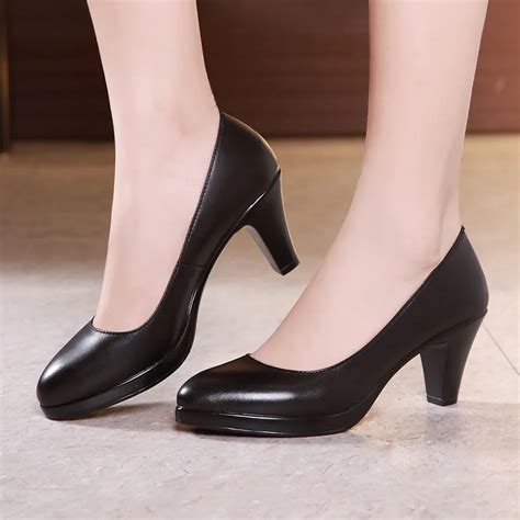 Block Heels Pointed Toe Sexy Shoes Women Pumps 2019 Spring Autumn High