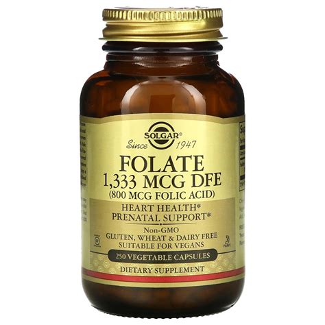 Купить Фолиевая кислота Solgar (Folic Acid) 800 мкг 250 капсул цена ...