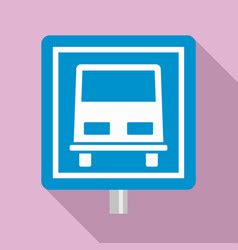 Bus Stop Traffic Sign Icon Flat Style Royalty Free Vector