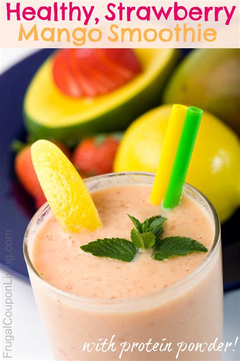 Healthy Strawberry Mango Smoothie Recipe With Protein Powder