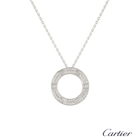 Cartier White Gold Diamond Love Pendant Rich Diamonds