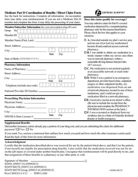 U3438 Esi Prescription Drug Claim Form Template Ucare