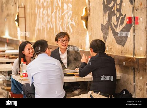 CHONGQING CHINA OCTOBER 27 2023 Citizens And Tourists Enjoy Hot Pot At The Largest