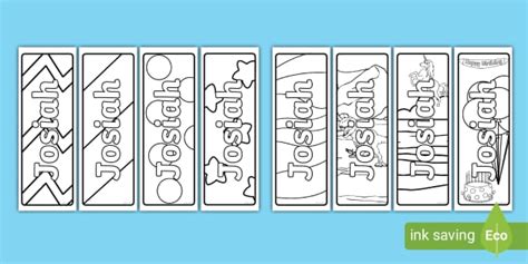 Free Josiah Name Simple Colouring Bookmarks Twinkl