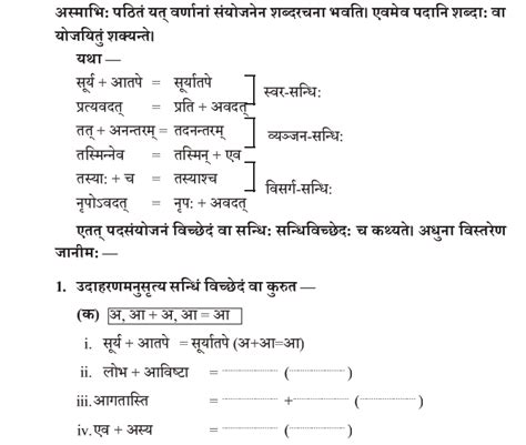 Ncert Class 9 Sanskrit Abhyaswaan Bhav Sandhi