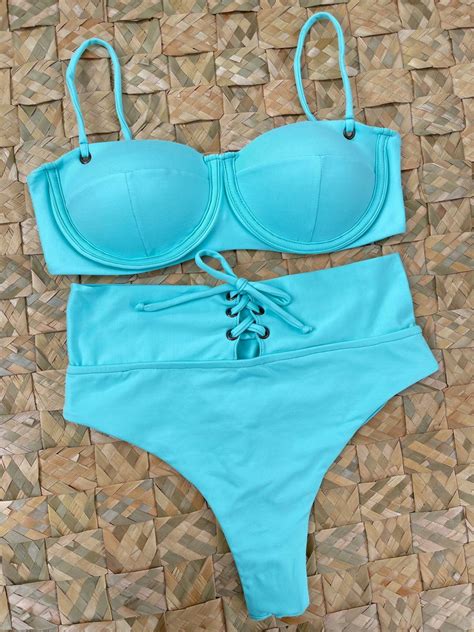 Biquíni Meia Taça C Bojo Removível Calcinha Hot Pants Elo7