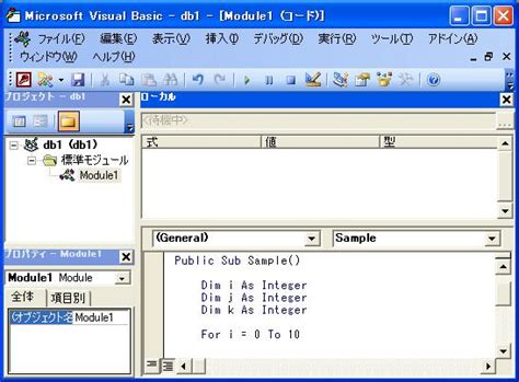 Access VBA 入門講座 ローカルウィンドウ